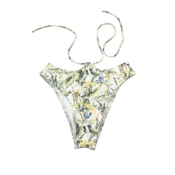 NWT ABERCROMBIE & FITCH High Leg Cheeky Bikini Swim Bottom Sz XS Tie-Back - Picture 4 of 8